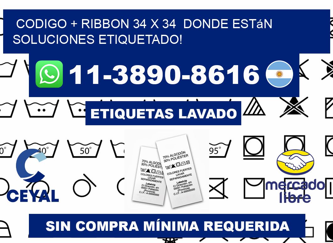 codigo + ribbon 34 x 34  donde están soluciones etiquetado!