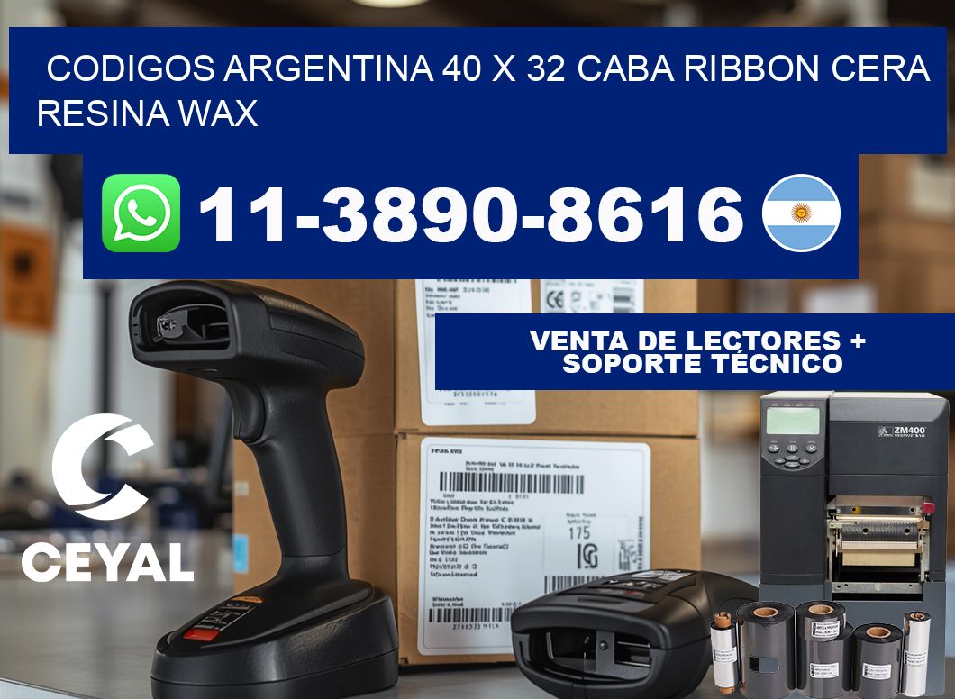 codigos Argentina 40 x 32 CABA Ribbon cera resina wax
