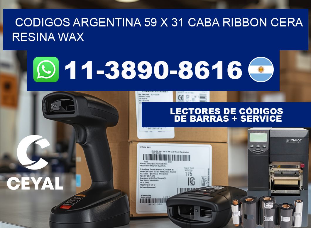codigos Argentina 59 x 31 CABA Ribbon cera resina wax