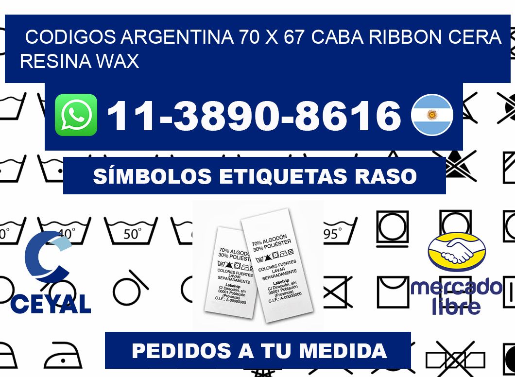 codigos Argentina 70 x 67 CABA Ribbon cera resina wax