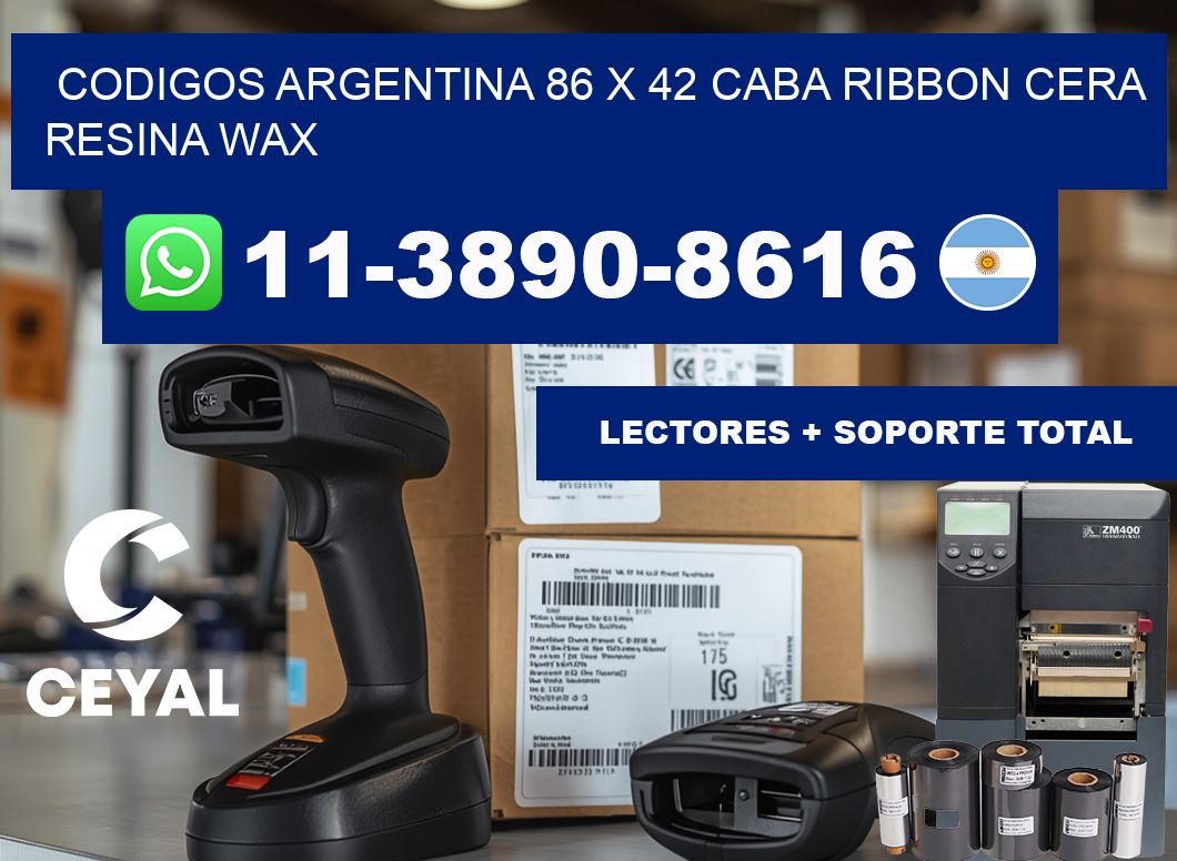codigos Argentina 86 x 42 CABA Ribbon cera resina wax