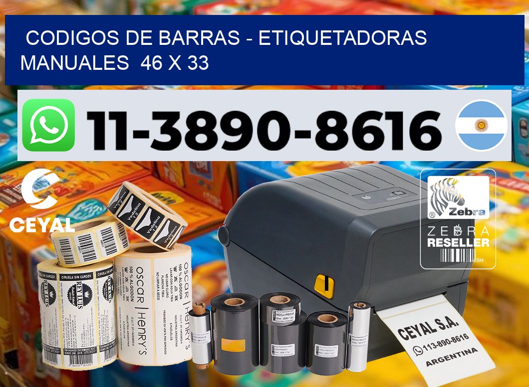 codigos de barras - Etiquetadoras Manuales  46 x 33