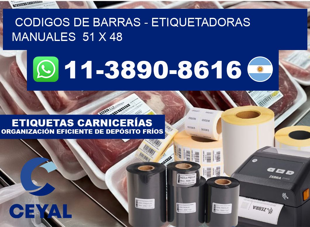 codigos de barras - Etiquetadoras Manuales  51 x 48