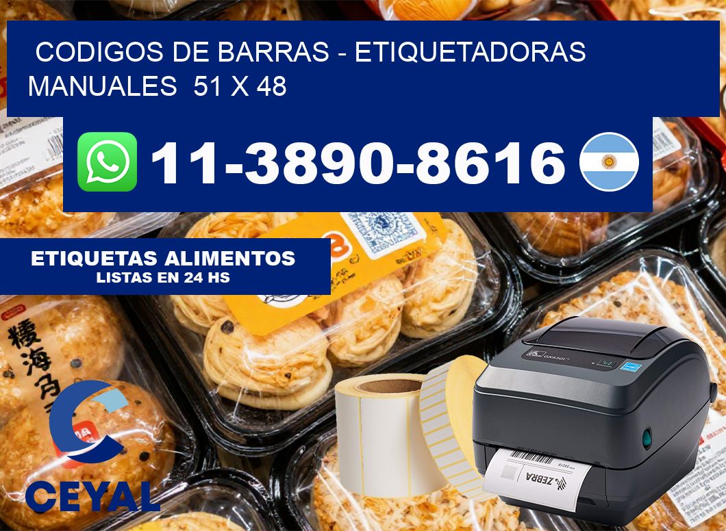 codigos de barras – Etiquetadoras Manuales  51 x 48