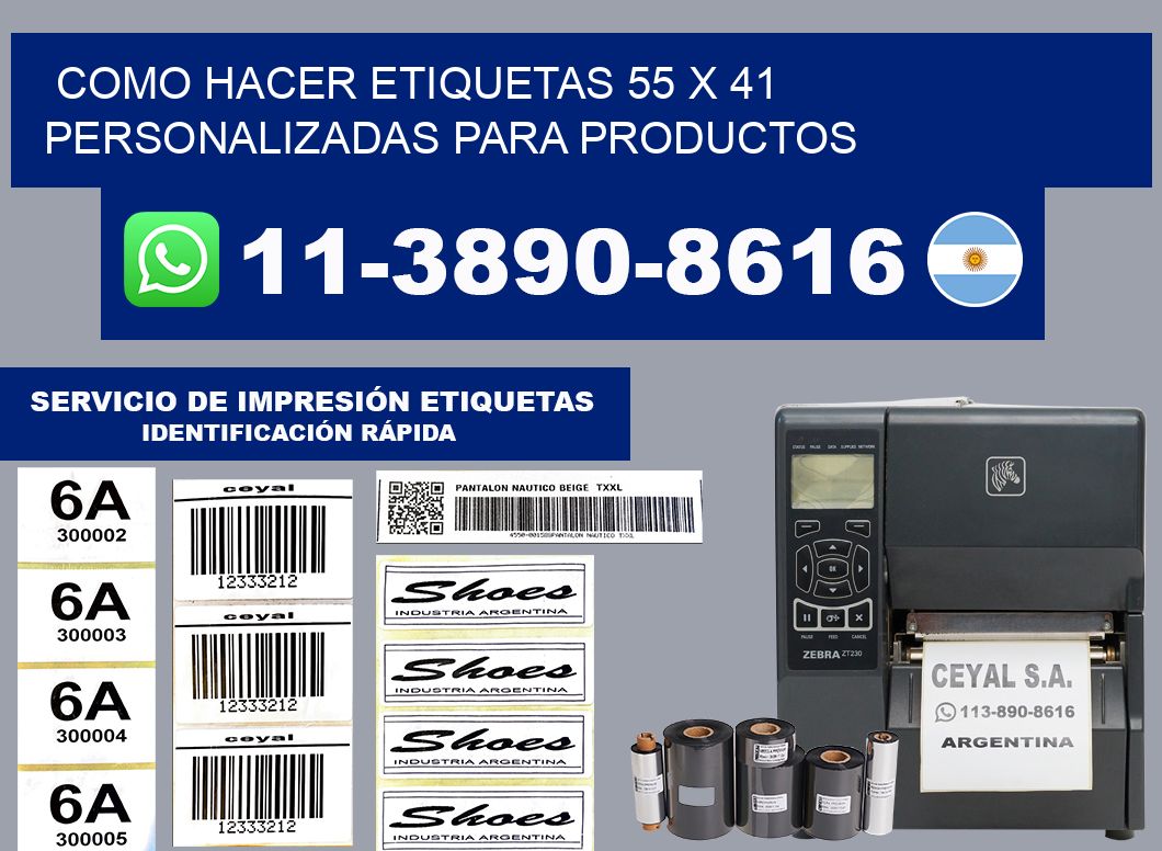 como hacer etiquetas 55 x 41 personalizadas para productos