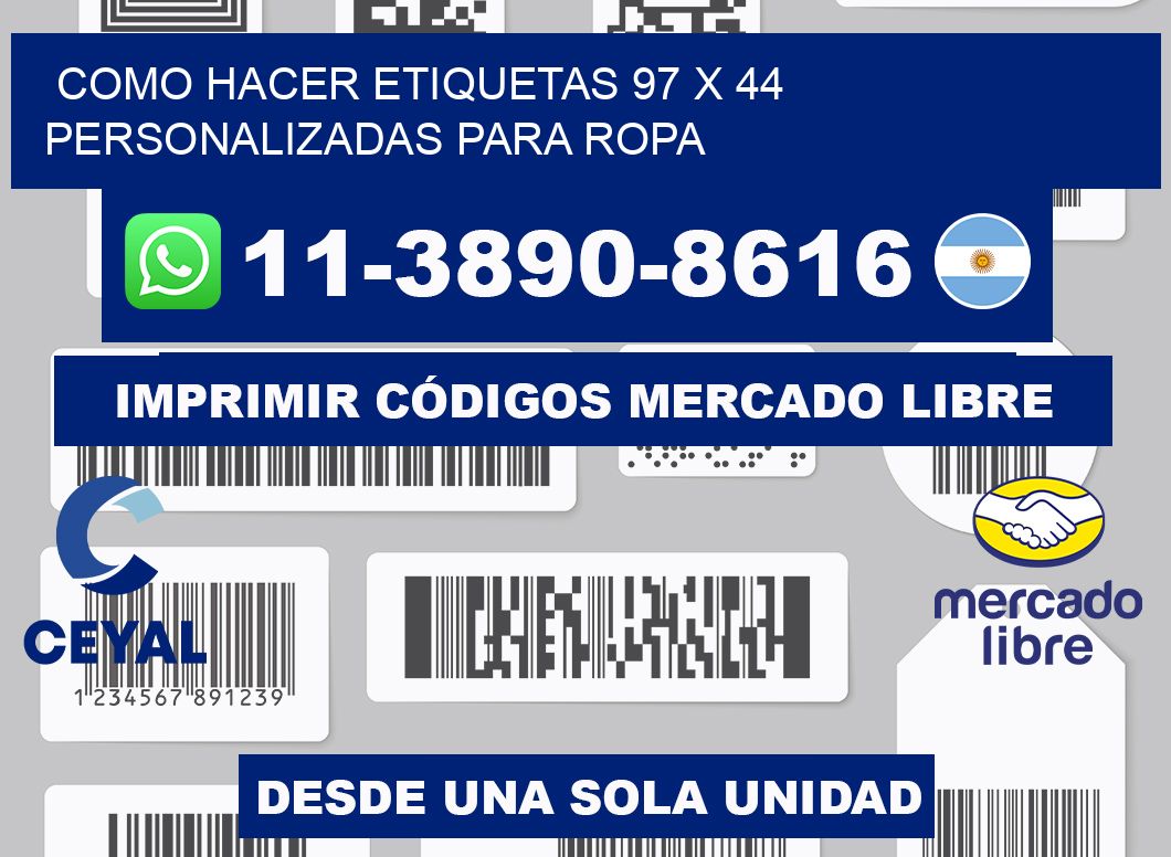 como hacer etiquetas 97 x 44 personalizadas para ropa