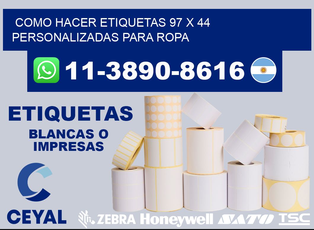 como hacer etiquetas 97 x 44 personalizadas para ropa
