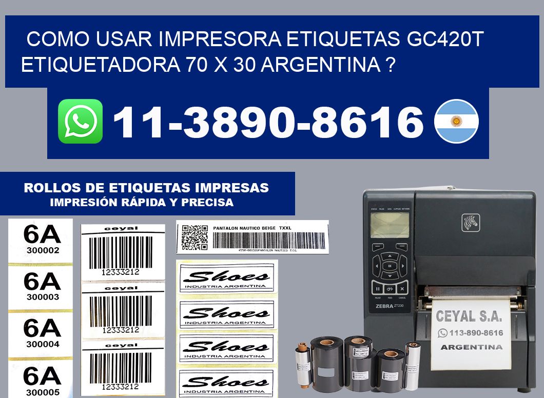 como usar impresora etiquetas gc420t etiquetadora 70 x 30 argentina ?