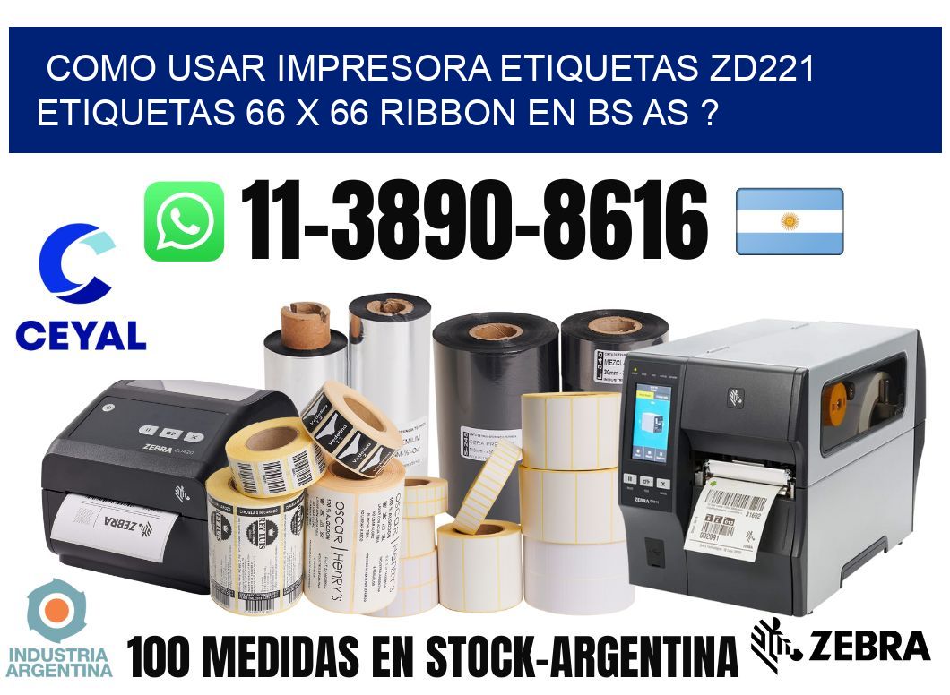 como usar impresora etiquetas zd221 etiquetas 66 x 66 ribbon en BS AS ?