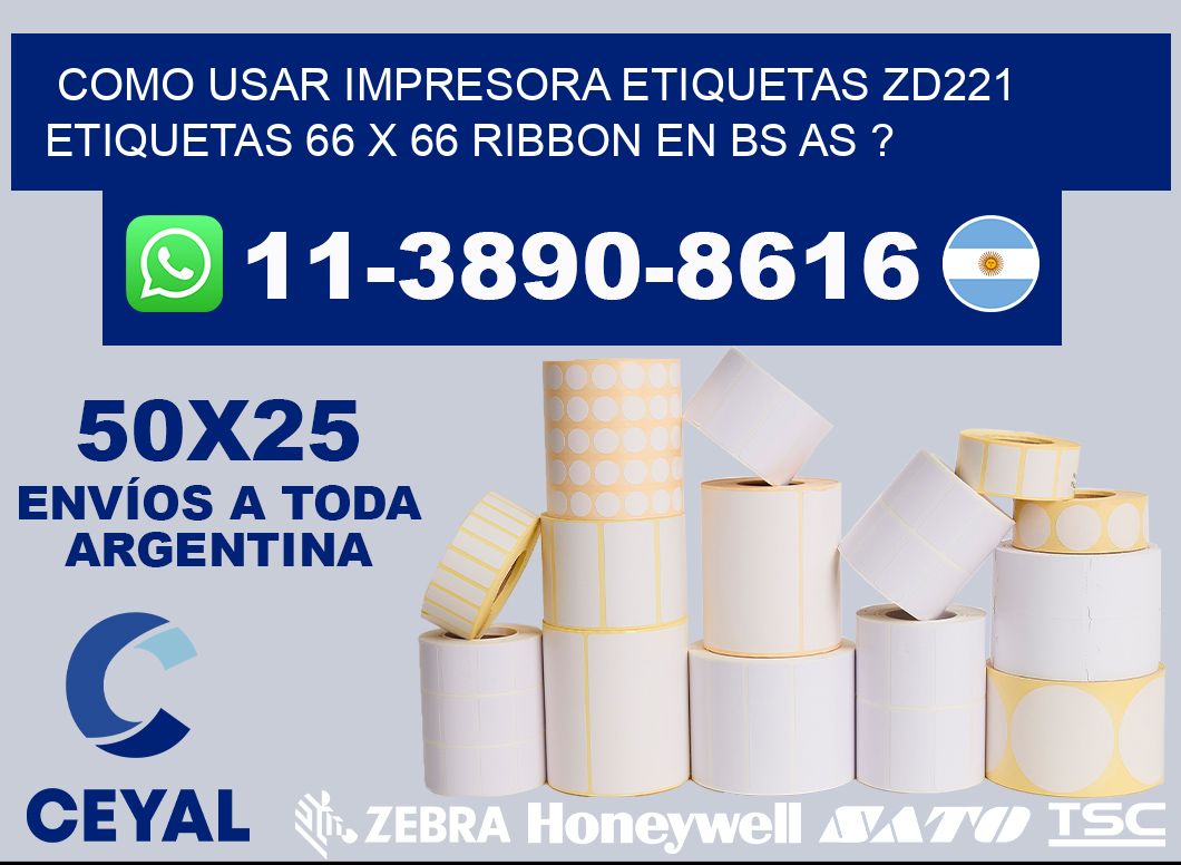 como usar impresora etiquetas zd221 etiquetas 66 x 66 ribbon en BS AS ?