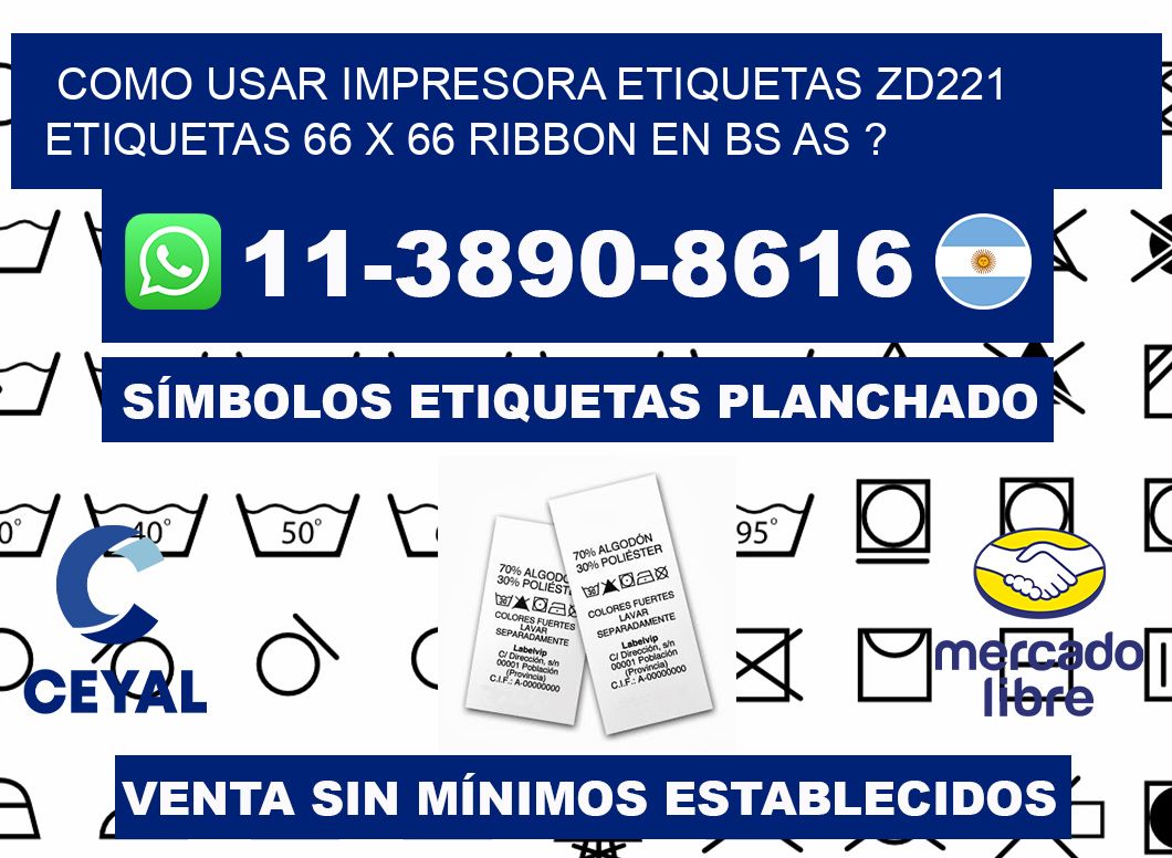 como usar impresora etiquetas zd221 etiquetas 66 x 66 ribbon en BS AS ?