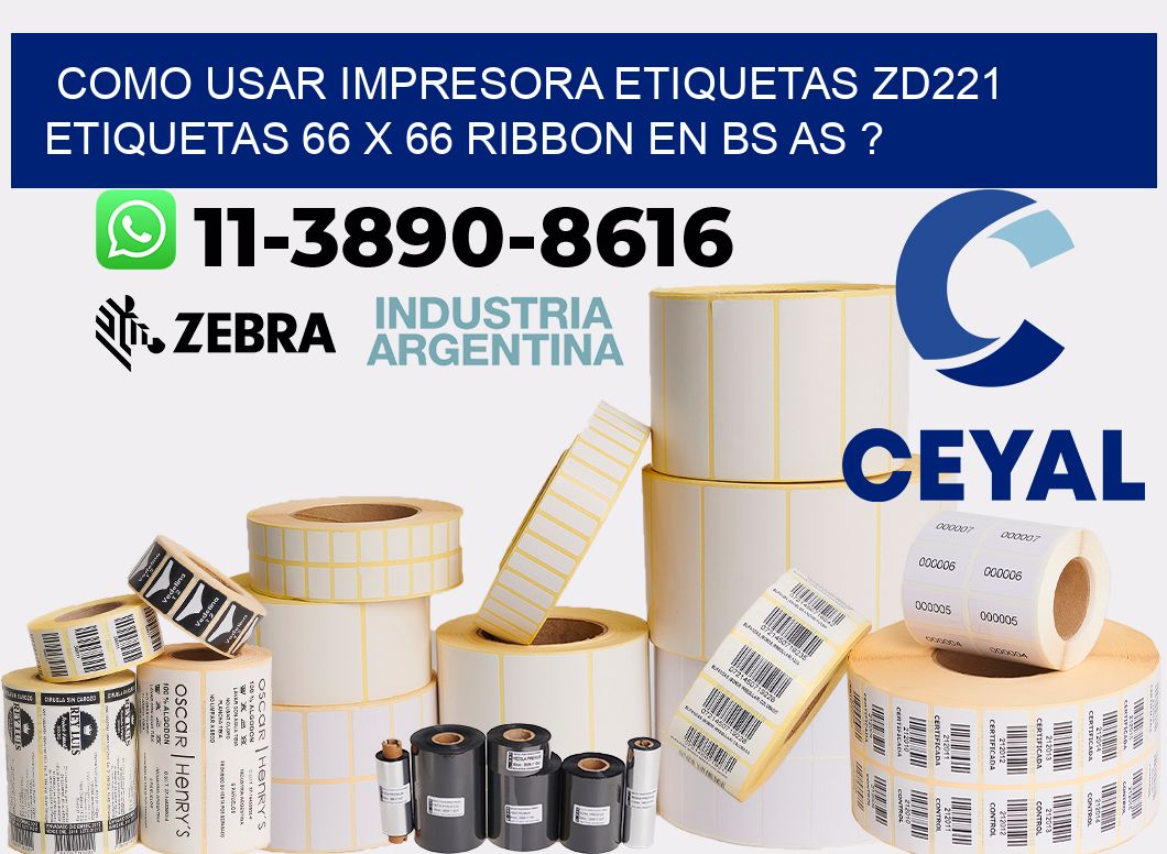 como usar impresora etiquetas zd221 etiquetas 66 x 66 ribbon en BS AS ?