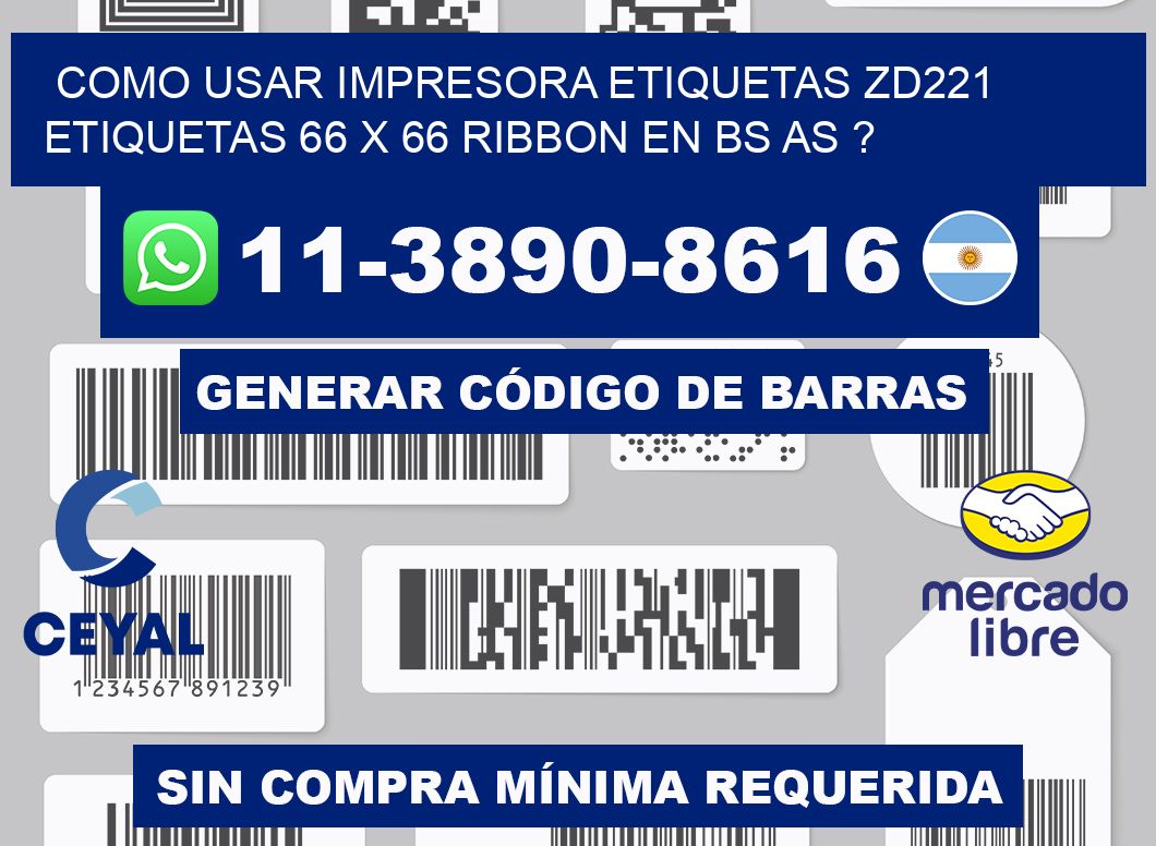 como usar impresora etiquetas zd221 etiquetas 66 x 66 ribbon en BS AS ?