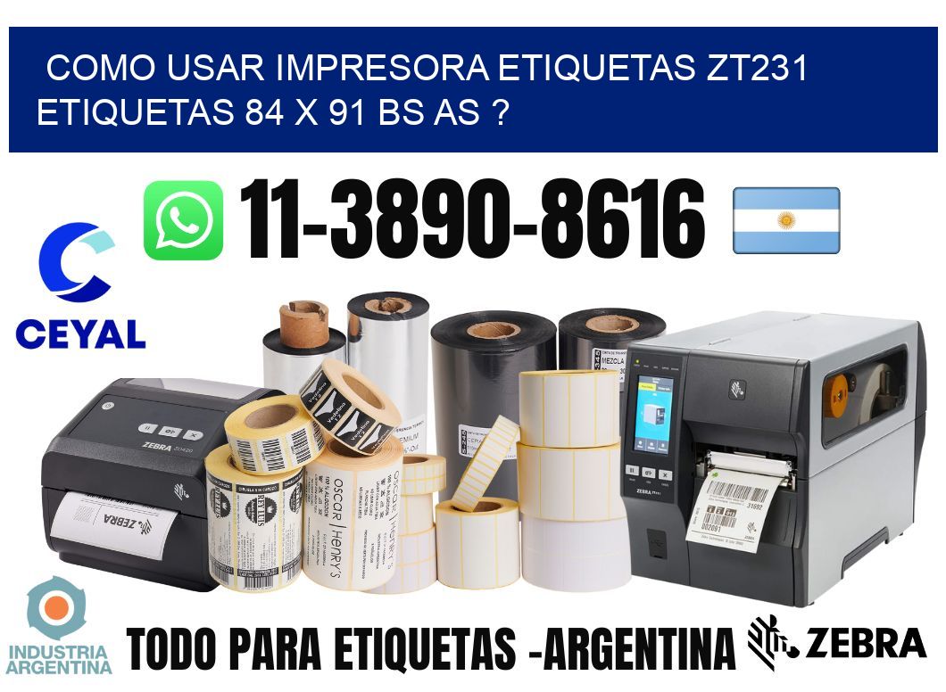 como usar impresora etiquetas zt231 etiquetas 84 x 91 BS AS ?