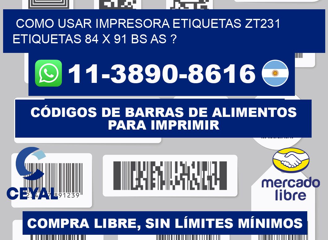 como usar impresora etiquetas zt231 etiquetas 84 x 91 BS AS ?