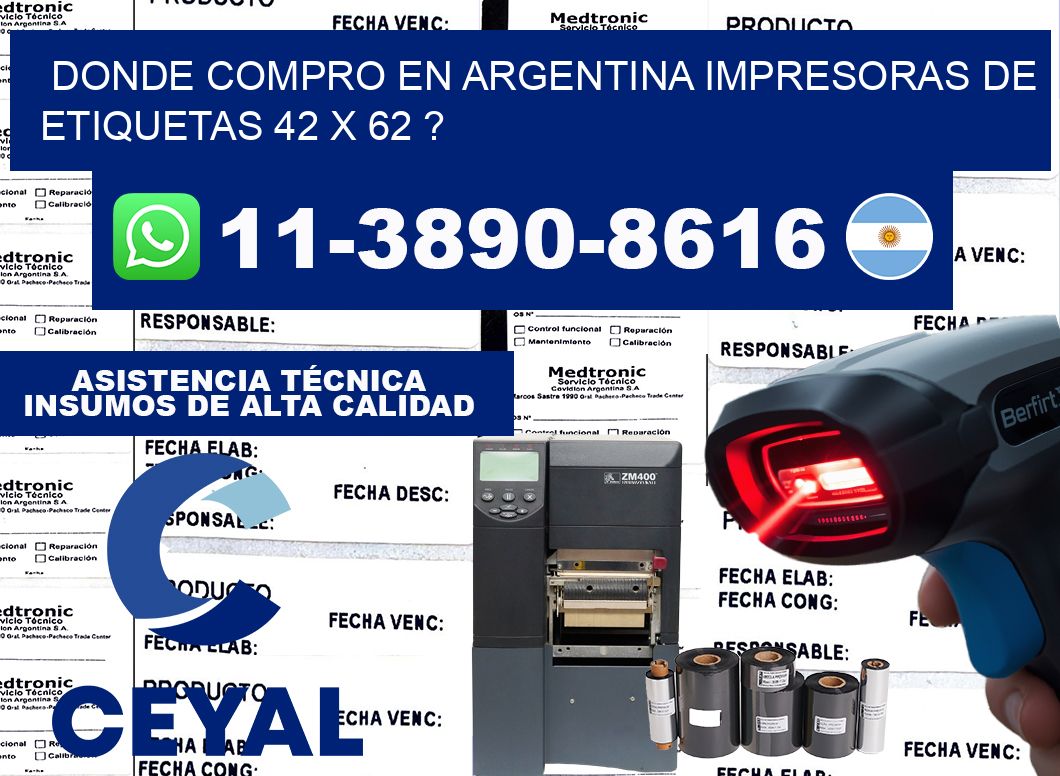 donde compro en argentina impresoras de etiquetas 42 x 62 ?