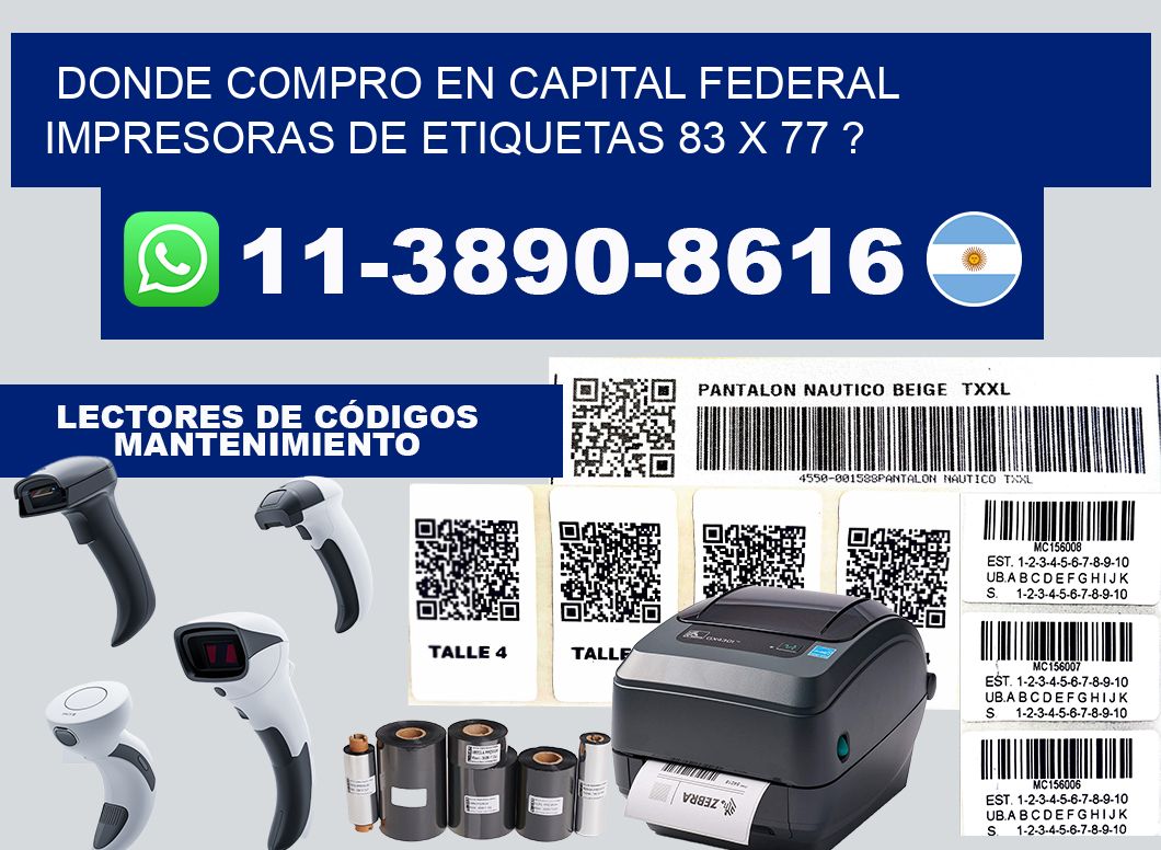 donde compro en capital federal impresoras de etiquetas 83 x 77 ?