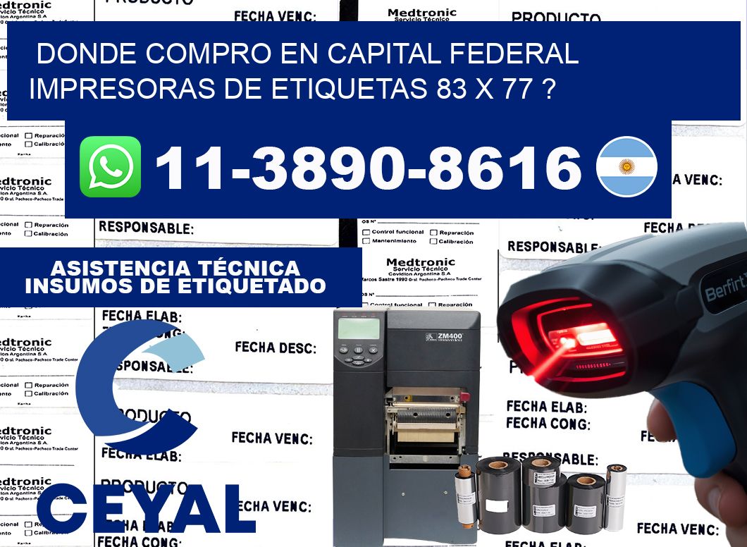 donde compro en capital federal impresoras de etiquetas 83 x 77 ?