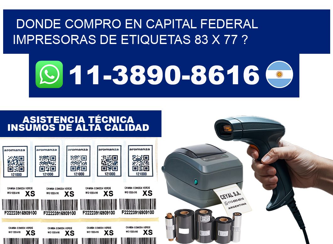 donde compro en capital federal impresoras de etiquetas 83 x 77 ?