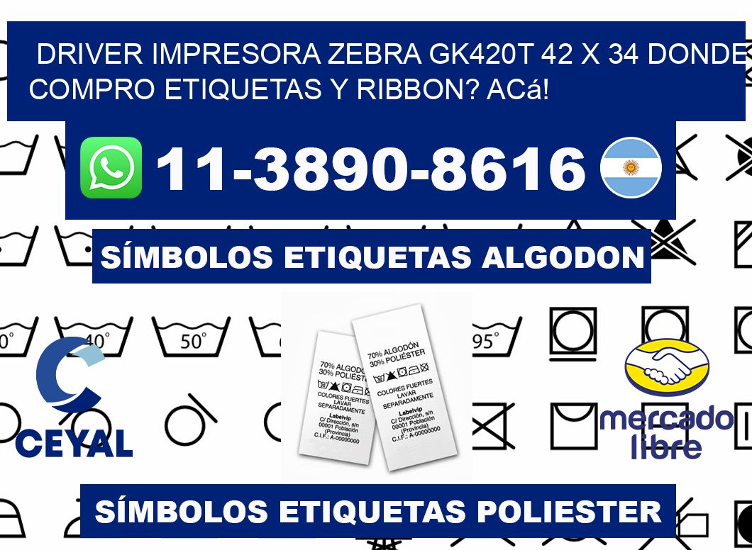 driver impresora zebra gk420t 42 x 34 Donde compro etiquetas y ribbon? Acá!