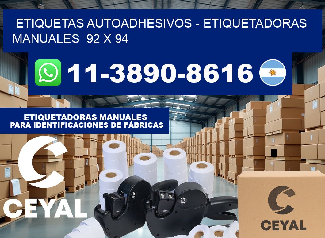 etiquetas autoadhesivos – Etiquetadoras Manuales  92 x 94