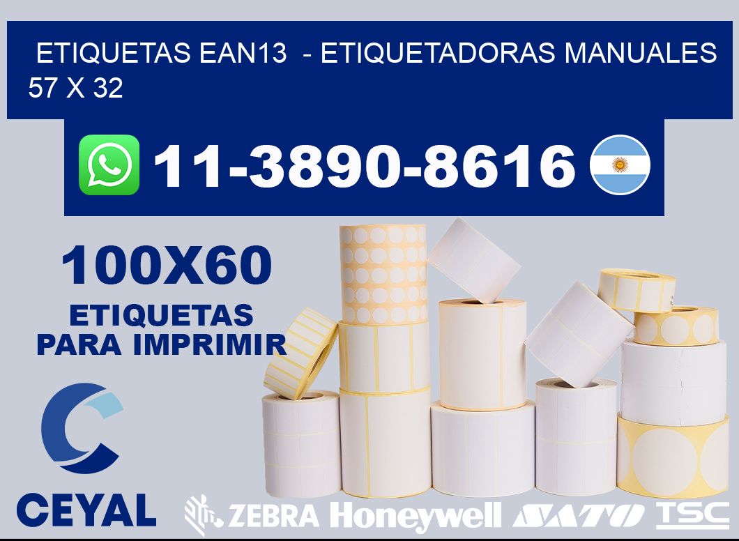 etiquetas ean13  - Etiquetadoras Manuales  57 x 32