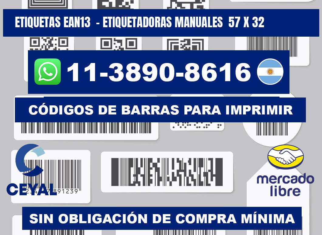 etiquetas ean13  - Etiquetadoras Manuales  57 x 32