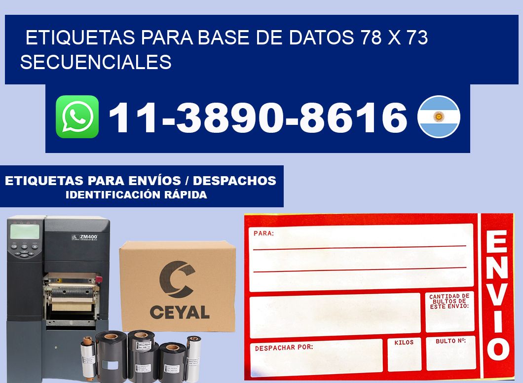 etiquetas para base de datos 78 x 73 secuenciales