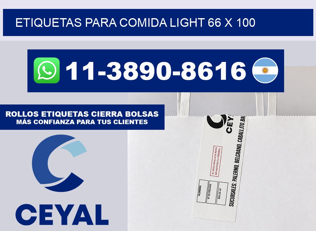 etiquetas para comida light 66 x 100