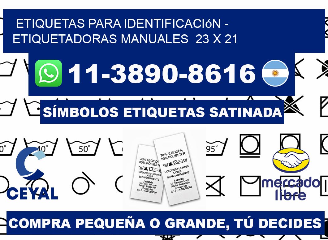 etiquetas para identificación - Etiquetadoras Manuales  23 x 21