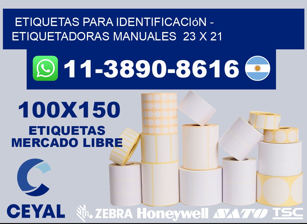 etiquetas para identificación - Etiquetadoras Manuales  23 x 21