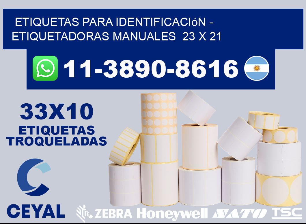 etiquetas para identificación - Etiquetadoras Manuales  23 x 21