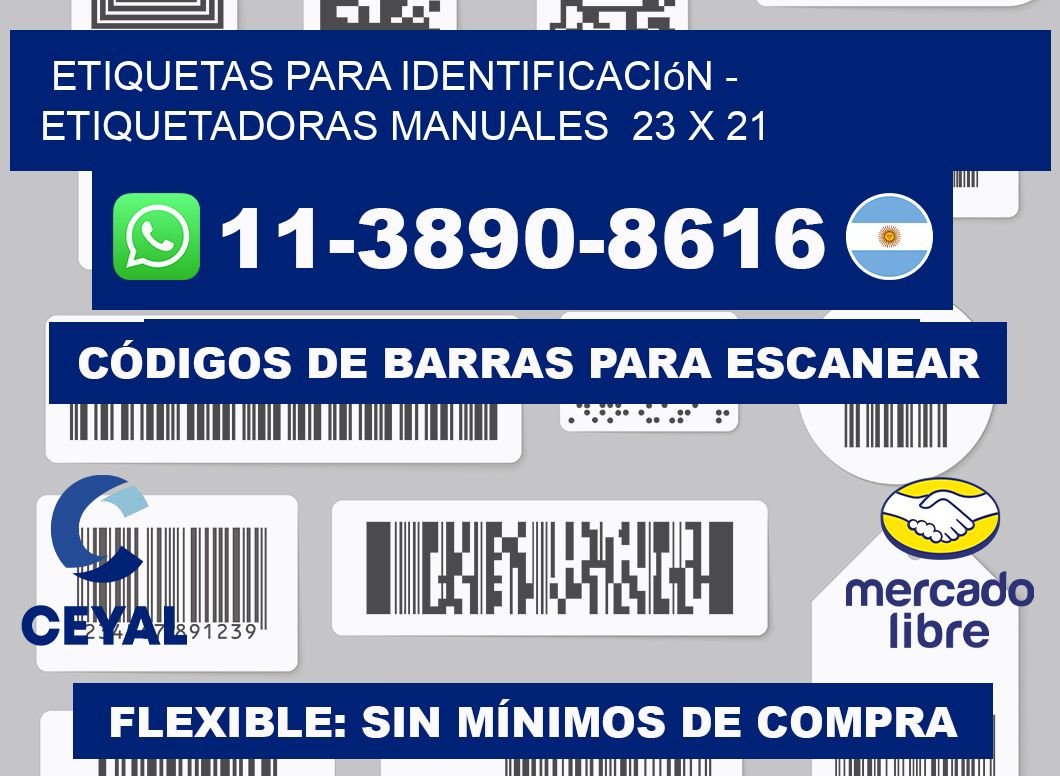 etiquetas para identificación - Etiquetadoras Manuales  23 x 21