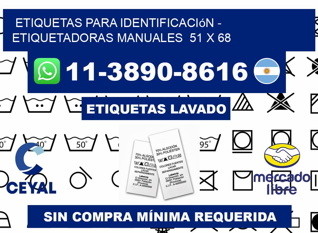 etiquetas para identificación - Etiquetadoras Manuales  51 x 68