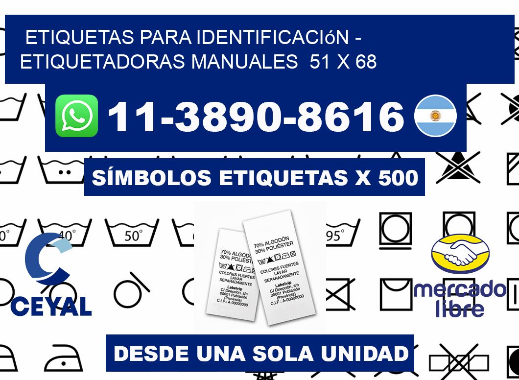 etiquetas para identificación - Etiquetadoras Manuales  51 x 68