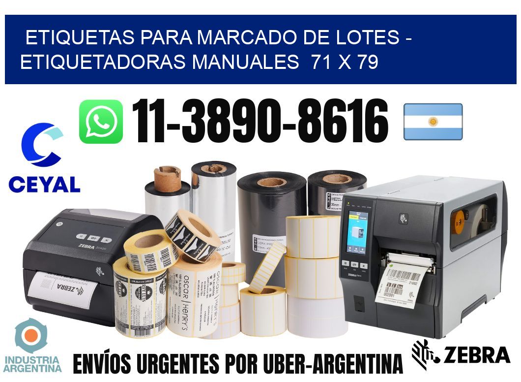 etiquetas para marcado de lotes - Etiquetadoras Manuales  71 x 79