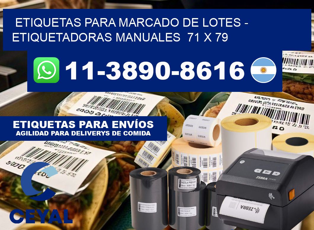 etiquetas para marcado de lotes - Etiquetadoras Manuales  71 x 79