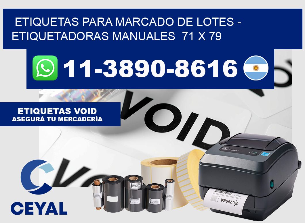 etiquetas para marcado de lotes - Etiquetadoras Manuales  71 x 79