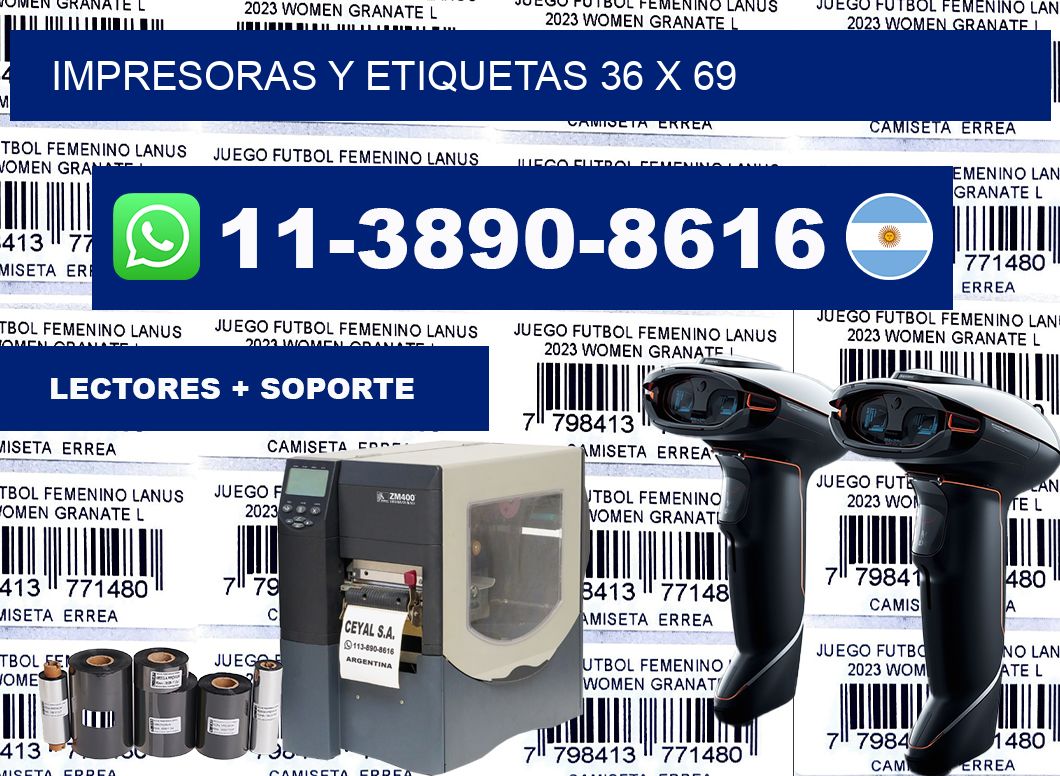 impresoras y etiquetas 36 x 69