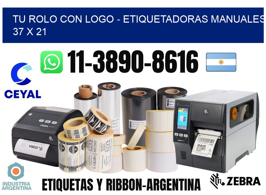 tu rolo con logo - Etiquetadoras Manuales  37 x 21