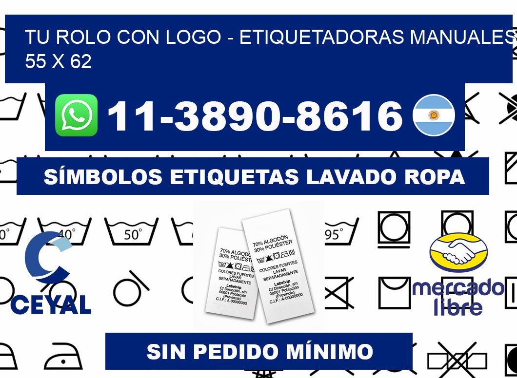 tu rolo con logo - Etiquetadoras Manuales  55 x 62