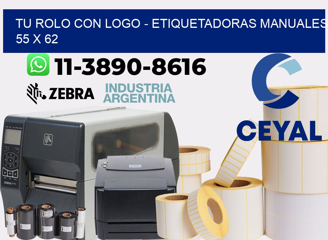 tu rolo con logo – Etiquetadoras Manuales  55 x 62