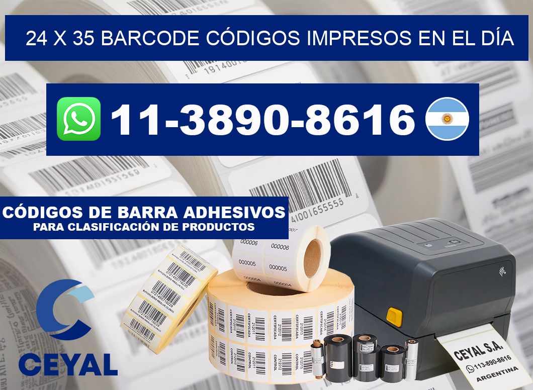 24 x 35 BARCODE CÓDIGOS IMPRESOS EN EL DÍA