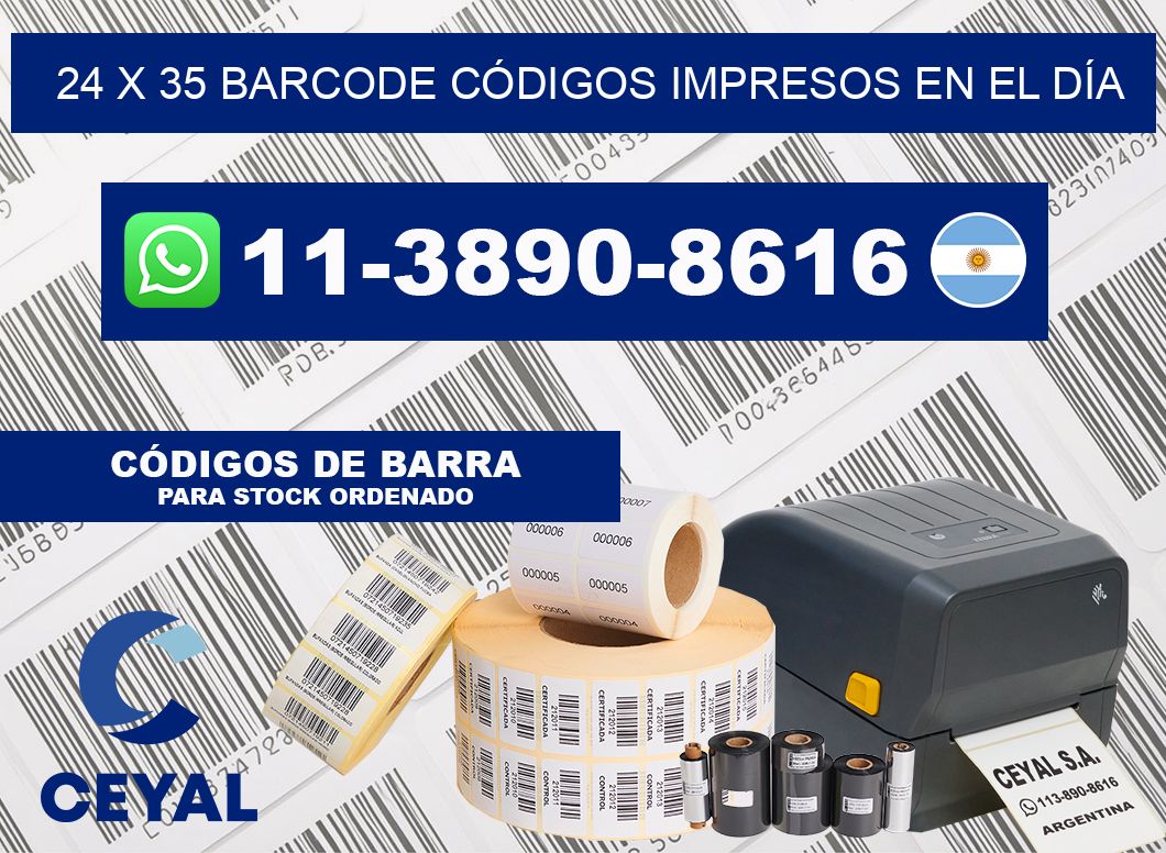 24 x 35 BARCODE CÓDIGOS IMPRESOS EN EL DÍA