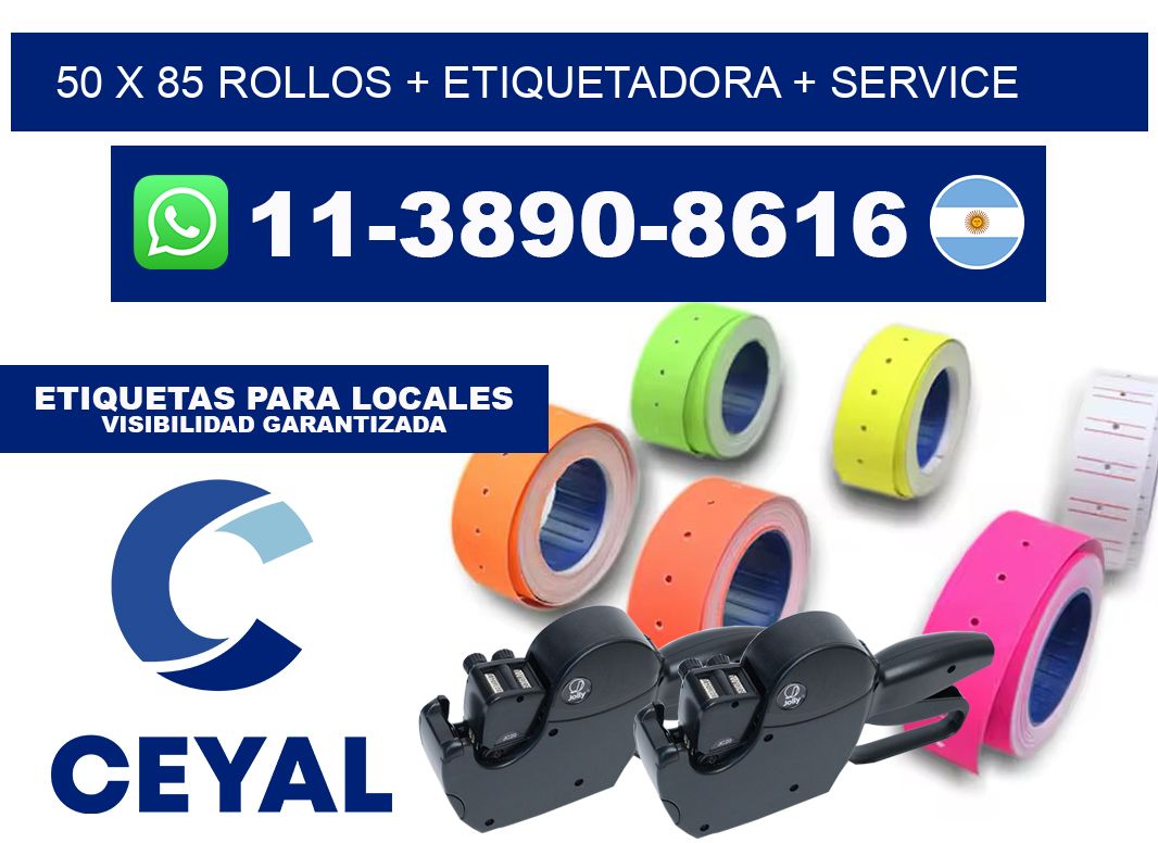 50 x 85 rollos + etiquetadora + service