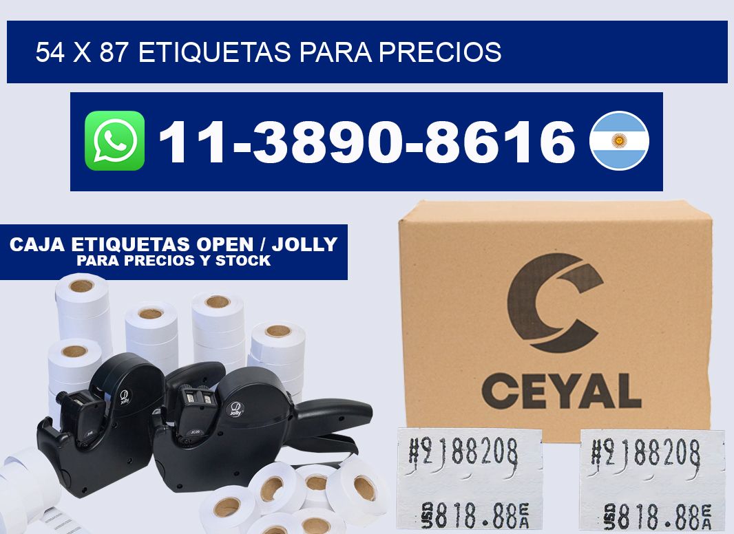 54 x 87 etiquetas para precios