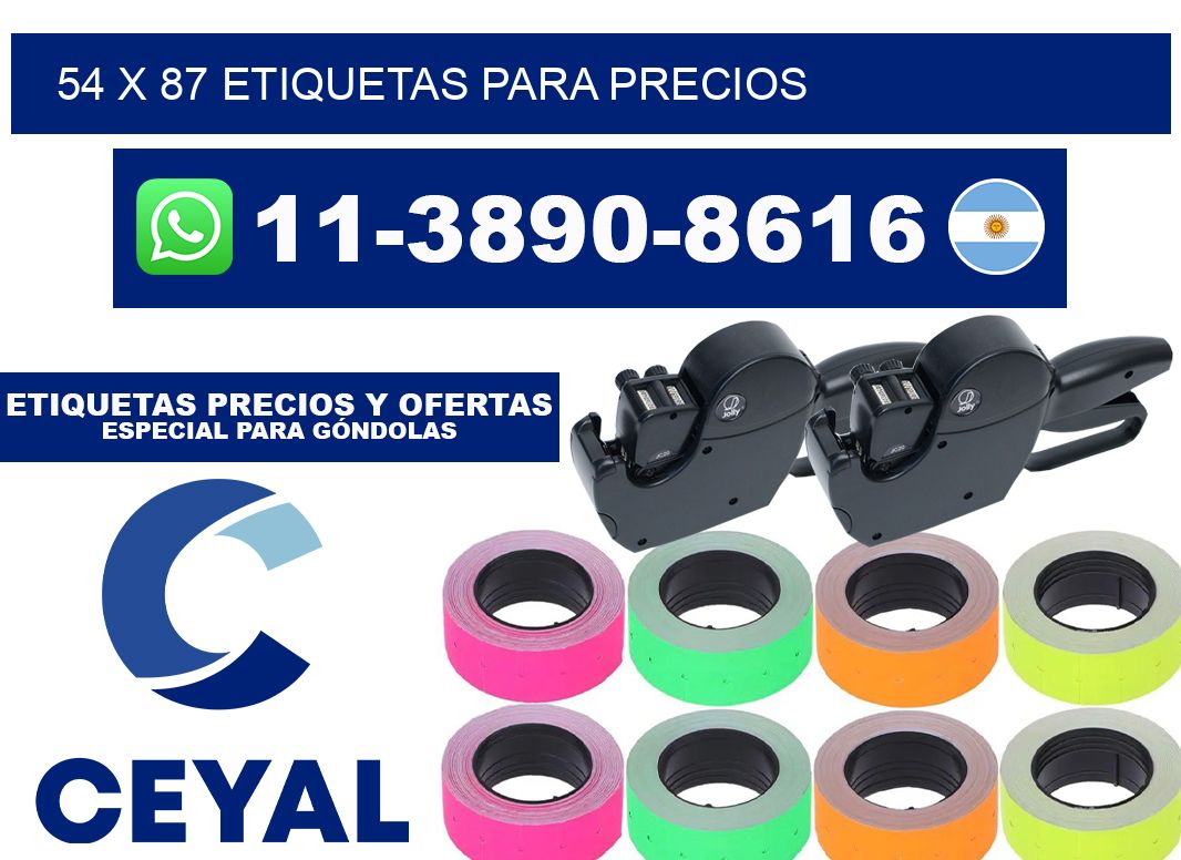 54 x 87 etiquetas para precios