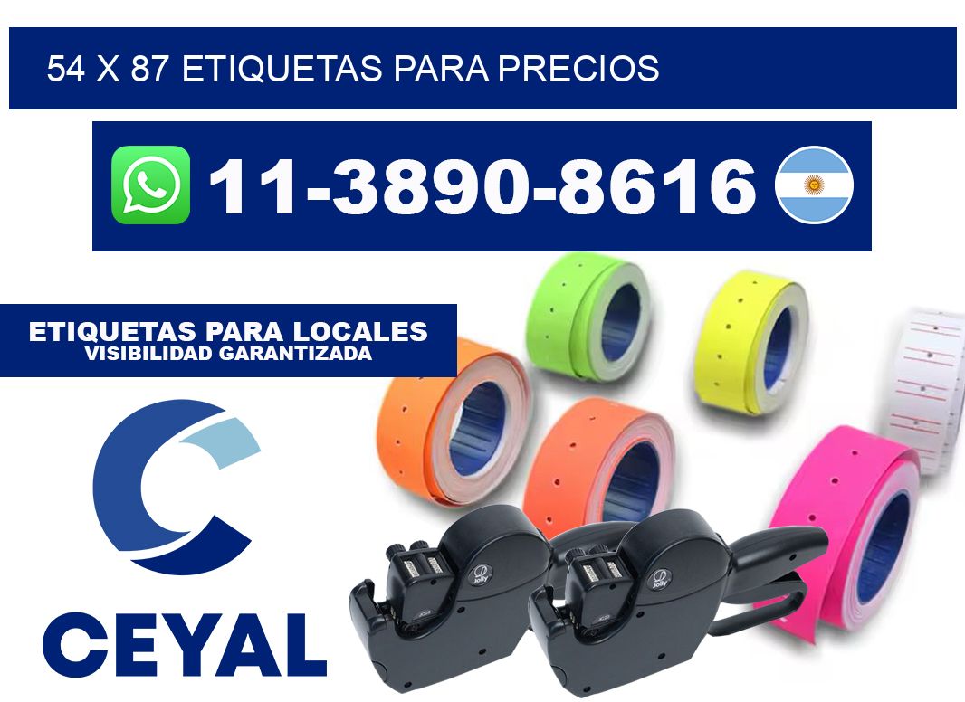 54 x 87 etiquetas para precios