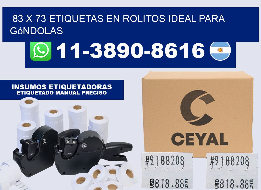 83 x 73 etiquetas en rolitos ideal para góndolas