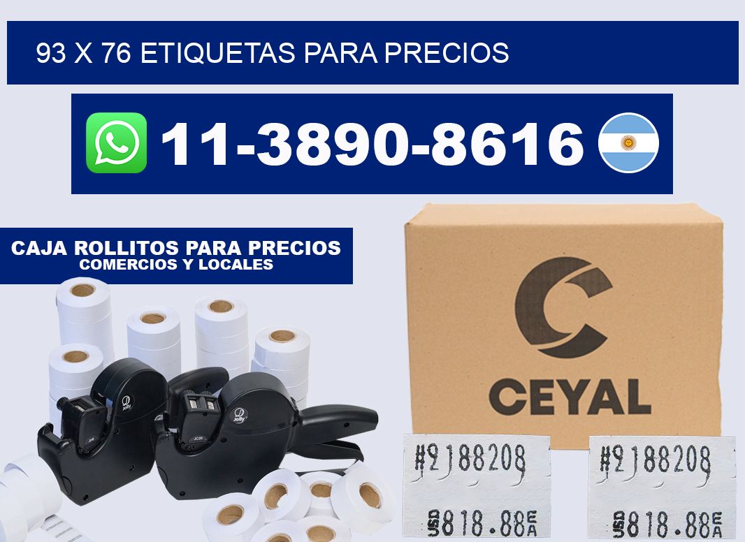 93 x 76 etiquetas para precios